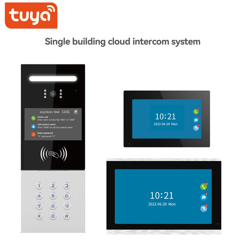 10 zoll Tuya APP 2MP 1080P WIFI Türklingel Video Tür Telefon IP Video Tür Station Passwort/IC Karte access Control System Tür Camer Image