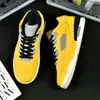 2025, neue gelbe Turnschuhe für Herren, Markenschuhe, klassische Plateau-Skate-Schuhe für Herren und