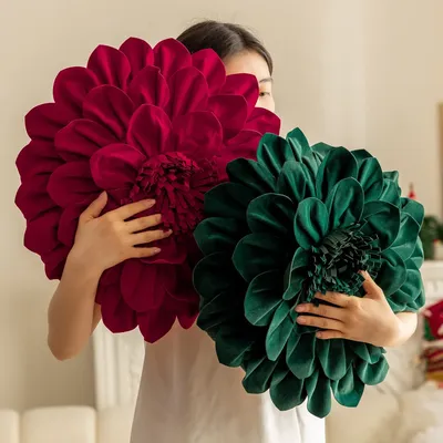 Blume Samt Kissenbezug Luxus handgemachte Spleißen Blütenblatt Kissenbezug für Wohnzimmer Sofa Büro Image