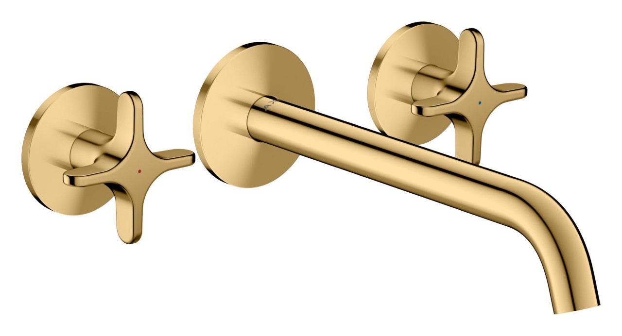 Hansgrohe 3-Loch Wannenarmatur AXOR One Unterputz Wandmontage Kreuzgr. polished gold optic , 484309 48430990 Image