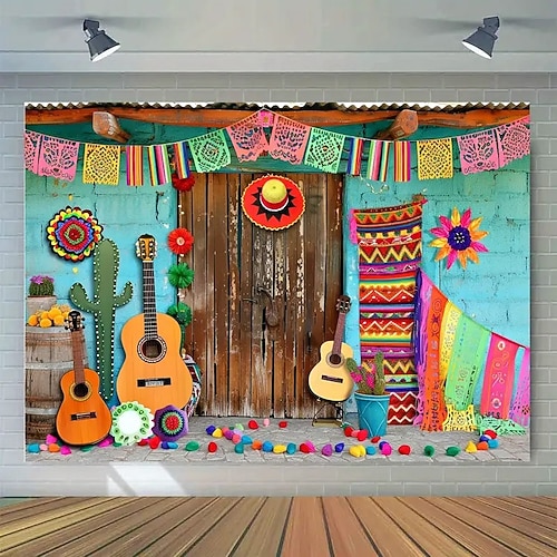 Cinco de Mayo Mexikanische hängende Wandteppich Wandkunst großer Wandteppich Wandmalerei Dekor Fotohintergrund Decke Vorhang Home Schlafzimmer Wohnzimmer Dekoration Image