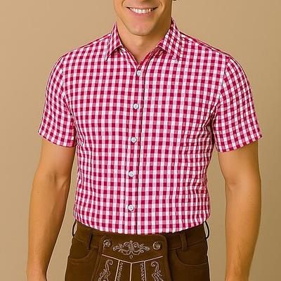 Karneval Oktoberfestbier Kostüm Hemd Kariertes Hemd Bayerisch Deutsch München Wiesn Herren Stoff im traditionellen Stil Image