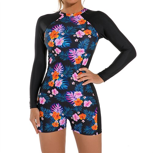 Damen Anti UV Shirt Badeanzug Bademode Spandex UV-Sonnenschutz UPF50 Schnelltrocknend Langarm Bademode Badeanzug Surfen Strand Wassersport Sommer Image
