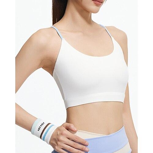 Damen BH-Oberteil Spaghettiträger BH-Top mit Trägern am Rücken Bequem Atmungsaktiv Netz Farbblock Sport Sportkleidung Schwarz Weiß Yoga Fitness Leger
