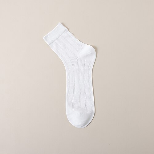 Herren 1 Paar Socken Freizeitsocken Schwarz Weiß Farbe Einfarbig Hohl Schule Formell Hochzeit Netz Loch Dünn Sommer Frühling Herbst Ganzjahres Elegant Täglich Image