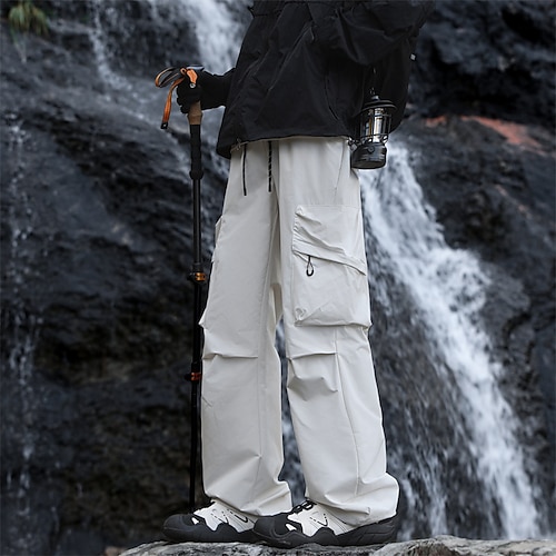 Herren Cargohosen Wanderhosen Taktische Hosen Militär Frühling Herbst Außen Normale Passform Wasserdicht Schnelltrocknend Hosen Kordelzug Elastischer Bund Schwarz Beige Jagd Klettern Camping Image