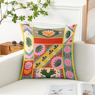 Cinco de Mayo Mexiko dekorative Wurfkissenbezüge 1 Stk. weicher quadratischer Sofakissenbezug für Schlafzimmer Wohnzimmer Sofa Stuhl Blumen Image