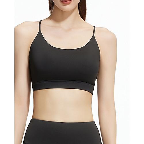 Damen BH-Oberteil Spaghettiträger BH-Top mit Trägern am Rücken Bequem Atmungsaktiv Netz Farbblock Sport Sportkleidung Schwarz Weiß Yoga Fitness Leger