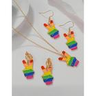 LGBT-Regenbogenherz-Schmuckset – Emaille-Halskette und -Ohrringe mit der Aufschrift „Love Wins", farbenfrohe Pride-Accessoires für Frauen und Verbündete, perfekt für den Pride Month, Festivals und LGBTQ-Events