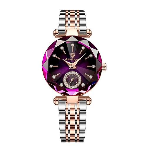 Damen Quarzuhr Armbanduhr Strass Armbanduhr Wasserdicht Dekoration Edelstahlband Beobachten