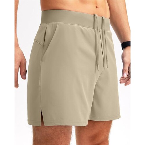 Herren Laufshorts Sommer Außen Normale Passform Schnelltrocknend Reißverschlusstasche Shorts Kordelzug Elastischer Bund Dunkelgrau Schwarz Jagd Klettern Camping / Wandern / Höhlenforschung S M L XL Image