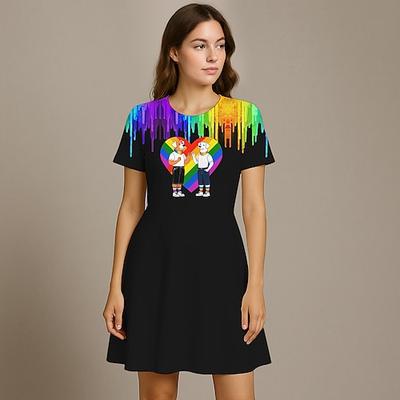LGBTQ LGBTQ Regenbogen A-Linie Kleid Kinder Erwachsene Damen Mädchen Pride Parade Pride-Monat Karneval Einfaches Karnevalskostüm Image