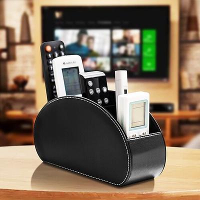 Fernbedienungs-Organizerbox aus PU-Leder, Make-up-Aufbewahrungshalter, Schreibtisch-Organizer für Büro und Wohnzimmer, Aufbewahrungsbox für Kosmetika und Accessoires zu Hause Image