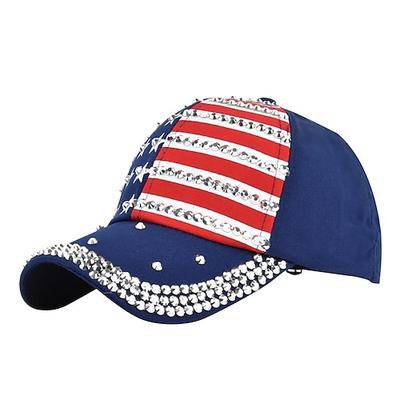 Patriotische amerikanische Flagge Baseballkappe USA Glitzerhut für Männer Frauen Sommer Sonnenkappe Image