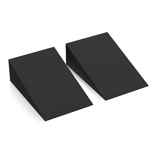 1 Paar Kniebeugen-Keilblöcke, schwarze schräge Yoga-Blöcke aus EVA für Gleichgewicht und Flexibilität, Wadenstrecker für Kniebeugen, Pilates, Liegestütze und Krafttraining Image