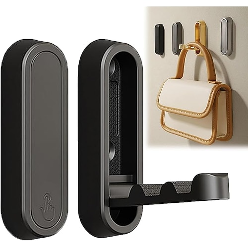 2 Stück klappbare Wandhaken, klappbare Kleiderhaken, platzsparend, faltbarer Haken, Badezimmer-Handtuchhaken, Wandmontage zum Aufhängen von Mänteln, Handtüchern, Kleidung, Hüten, Taschen, Schlüsseln Image