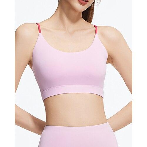 Damen BH-Oberteil Spaghettiträger BH-Top mit Trägern am Rücken Bequem Atmungsaktiv Netz Farbblock Sport Sportkleidung Schwarz Weiß Yoga Fitness Leger