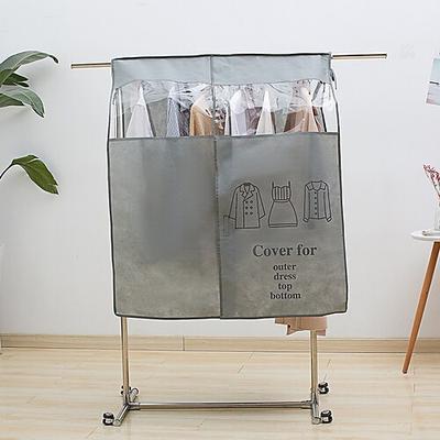 Staubschutzhülle für Kleiderständer, Vlies-Aufbewahrungstasche mit vollständiger Abdeckung für hängende Kleidung, staubdichter Standschrank-Organizer für das Schlafzimmer Image