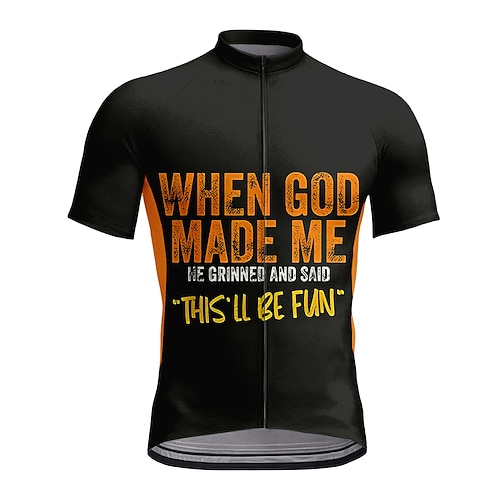 Herren Radtrikot Grafik Farbblock Buchstaben Zahlen Kurzarm Fahhrad Trikot Oberteil mit 3 Gesäßtaschen Sonnenschutz UV-beständig Schnelltrocknend Reflektierende Streifen Sport Dunkelgrau Schwarz Image