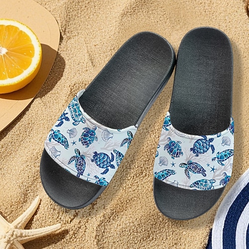 Herren-Sandalen mit Meeresschildkröten-Print – trendiger und praktischer Stil für Männer im Strandurlaub, bei Wasserparkbesuchen und Küstenspaziergängen Image