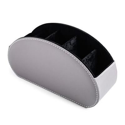 Fernbedienungs-Organizerbox aus PU-Leder, Make-up-Aufbewahrungshalter, Schreibtisch-Organizer für Büro und Wohnzimmer, Aufbewahrungsbox für Kosmetika und Accessoires zu Hause Image