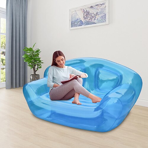 1 aufblasbares Sofa für 2 Personen zum Campen und Entspannen im Freien – tragbare Air-Lounge mit Pumpe, faltbare Campingmatratze, Loungebank für die Mittagspause, leicht und einfach zu tragen für