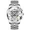 OLEVS Herren Mechanische Uhr Luxus großes Ziffernblatt Hohles Skelett Automatisch Selbstaufziehend Mondphase Leuchtende Stahl Armbanduhr