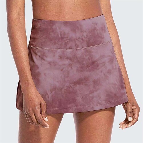 Damen Batik Lässiger Rock Tennisröcke mit Shorts Plissiert Schnelltrocknend Tennis Golfspiel Badminton Laufrock Schwarz Rosa Blau Spandex Tennisbekleidung Image