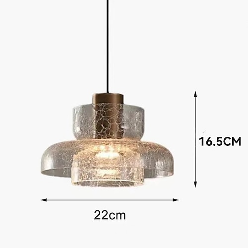 LED-Pendelleuchte 12/15/22 cm 1-flammig warmweißes Glas galvanisierte Oberflächen moderner Stil Esszimmer Schlafzimmer Pendellaternen-Design 110-240 V Image