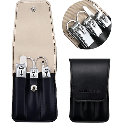 Nagelknipser-Set, 6-teiliger Zehennagelknipser, Fingernagelknipser aus Edelstahl und Maniküre-Set aus PU-Leder, Geschenkideen Image