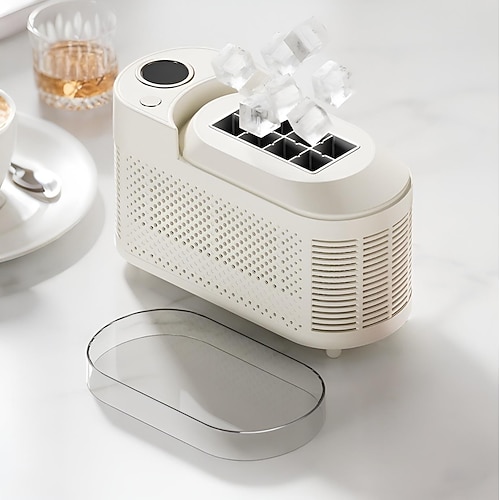 Tragbarer Mini-Eisbereiter – schnelle Eisherstellung in 10–15 Minuten, 8 Würfel/Zyklus, kompakt und leise, kristallklares Eis, leicht zu reinigen, ideal für Zuhause, das Büro oder Partys Image