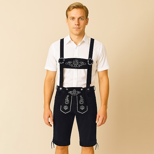 Oktoberfest Lederhosen Bayerisch Deutsch München Wiesn Herren Stoff im traditionellen Stil Shorts Image