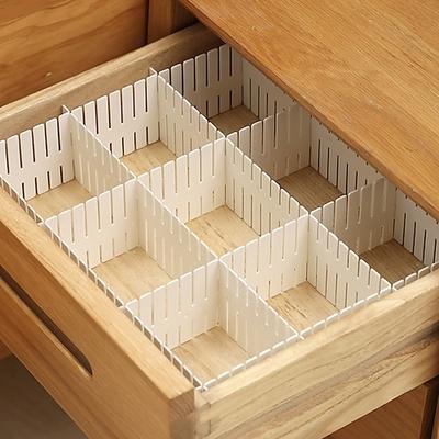 12 verstellbare Schubladen-Organizer-Teiler, Schubladen-Trenneinsätze aus Kunststoff, individuell anpassbare DIY-Schubladen-Aufbewahrungsbehälter für Socken, Unterwäsche, Accessoires, Schrank- und Image