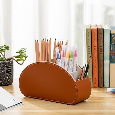 Fernbedienungs-Organizerbox aus PU-Leder, Make-up-Aufbewahrungshalter, Schreibtisch-Organizer für Büro und Wohnzimmer, Aufbewahrungsbox für Kosmetika und Accessoires zu Hause Image