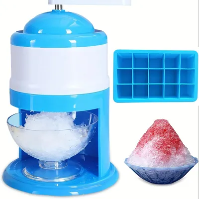 Portable Hand Crank Snow Cone Machine Manual Shaved Ice Maker Perfect for Summer Parties and Slushy