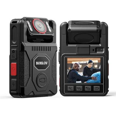 BOBLOV M7 Pro 4K GPS Body Mounted Camera 128GB Video Recorder 180° Rotate Camera 4000mAh Battery for