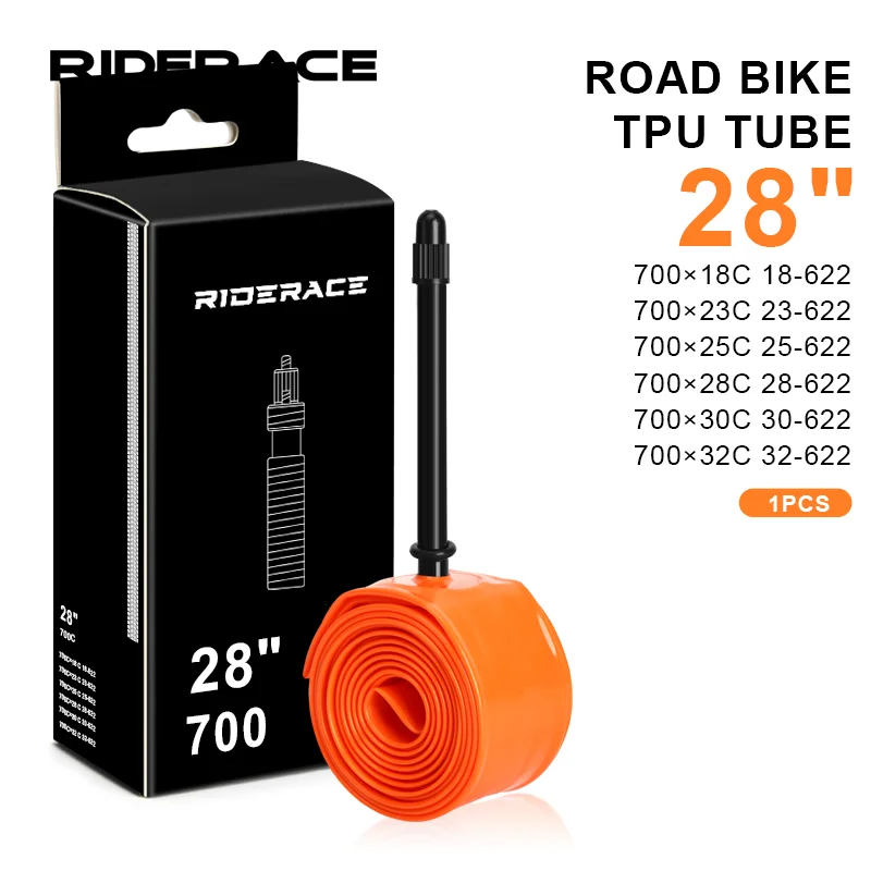 RIDERACE Camera d'aria ultraleggera per bici 700X18 23 25 28 30 32 Bici da strada Bicicletta TPU Pneumatico 45mm 65mm 85mm Lunghezza Valvola francese