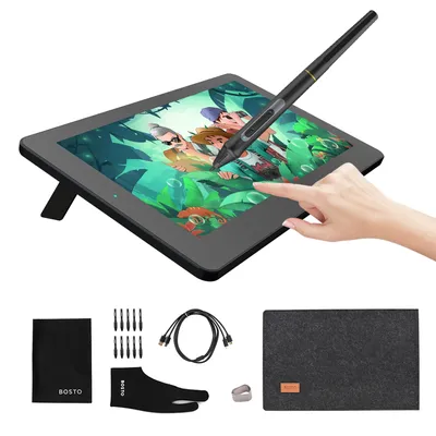 BOSTO 11.6 Inch Graphics Drawing Tablet BT-12HD/BT-12HDT Digital Drawing Tablet HD HIPS LCD 1366*768