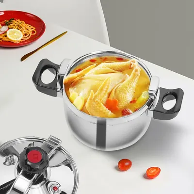 5L/4.54Qt Modern Pressure Pot 201 Stainless Steel Pressure Cooker Non-slip Kitchen Cookware 60kpa
