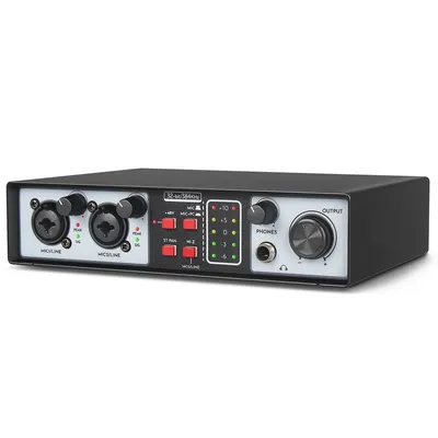 T88C 2 in 2 Out USB Audio Interface Recording Sound Card 32Bit/384KHZ Studio Record Professional