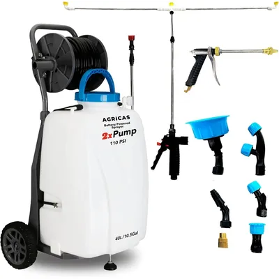 10.5 Gal Battery Powered Sprayer with Double Professional Pump, Multifunctional Weed Sprayer for