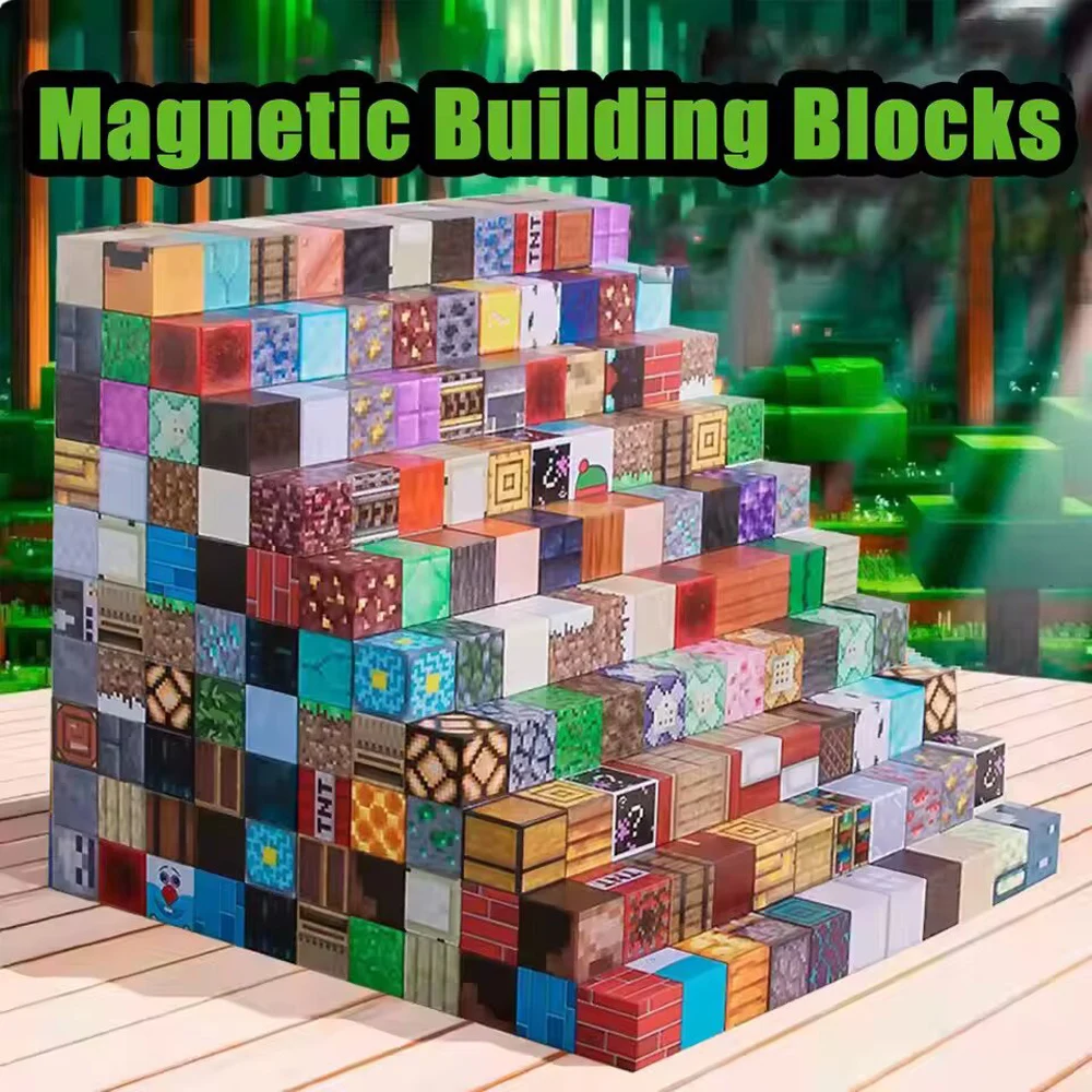 Aggiornamenti Blocchi magnetici Giocattolo Costruisci miniera Magnete Set mondiale per ragazzi Ragazze Cubi sensoriali STEM Montessori per i più piccoli