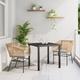 Set da pranzo da giardino 3 pezzi con cuscini marroni in rattan sintetico. - Vidaxl