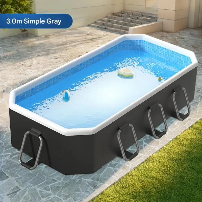 Grande piscine enfants maison adulte gratuit gonflable famille jouer toboggan aquatique extérieur pliant toile support piscine