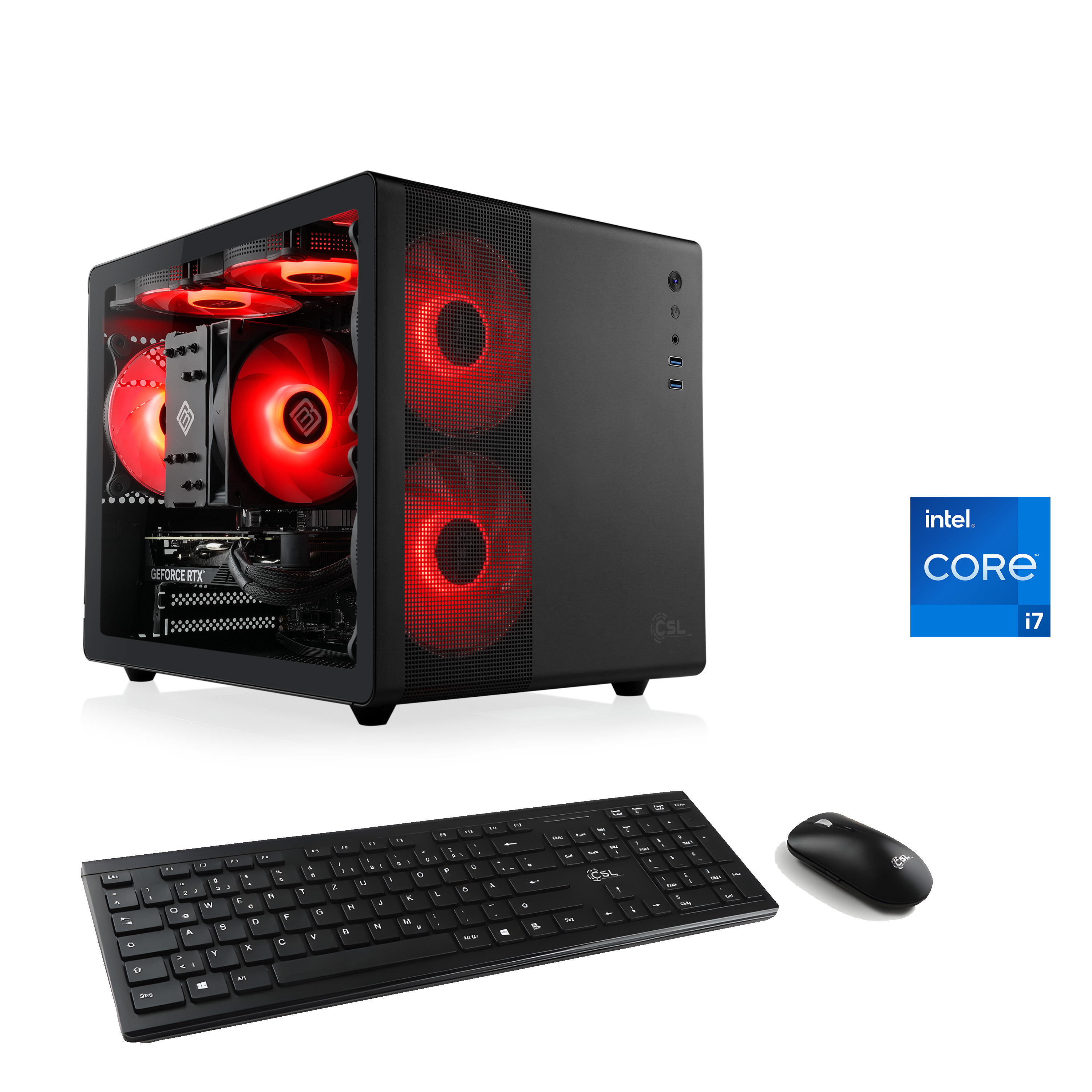 CSL PC "Cube V24174", schwarz, Microsoft Windows 11 Home (64 Bit), 32 GB RAM 1.000 GB SSD, Desktop-PCs, PC Image