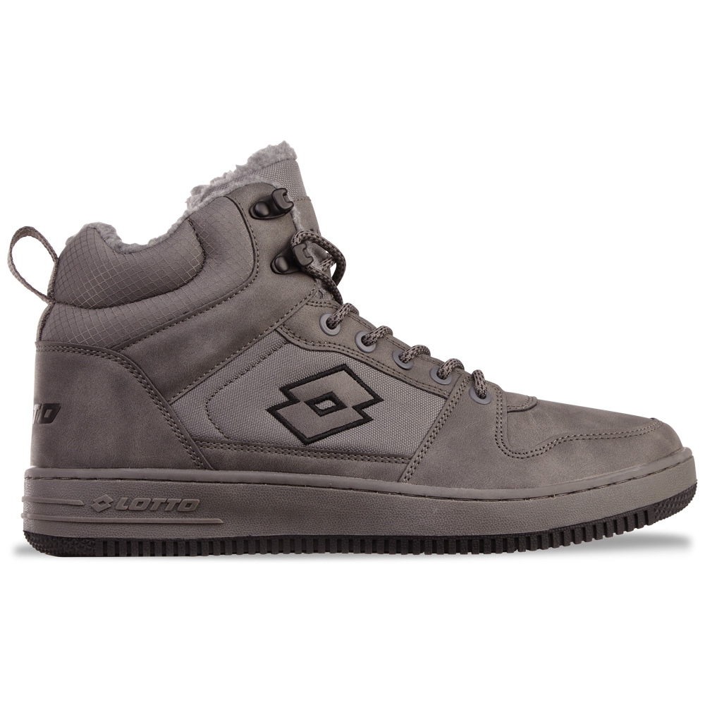 Sneaker LOTTO, Gr. 44, grau (dunkelgrau), Synthetik, Textil, mehrfarbig, Schuhe, - mit wärmendem Teddy-Futter