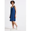 Sommerkleid STREET ONE, Damen, Gr. 46, EURO-Größen, blau (dodger blau), Stoff, 75% Viskose, 20% Polyester, 5% Elasthan, unifarben, casual, normal knielang, V-Ausschnitt, ohne Ärmel Bündchen, Kleider, soft und trageangenehm