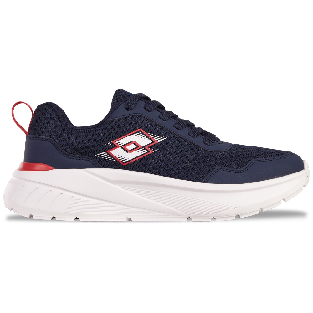 Sneaker LOTTO, Damen, Gr. 46, blau (navy, rot), Kunstfaser, Synthetik, mehrfarbig, Schuhe Sneaker, - besnders leicht & bequem