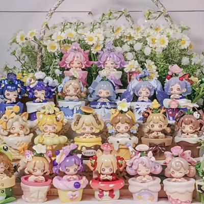 TEMU -'s Trendy Blind Box Figurines Are Cute Gifts For Girls, Made Of Durable Abs Material With Statues.