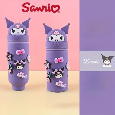 TEMU Back-to-! New Retractable Pencil Case Artificial Jade Kt Cat Hello Kitty Creative Diy Silicone Suction Cup Pen Holder 3d Cute Relax Stationery Storage Bag Image